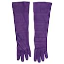 Purple leather gloves - Hermès