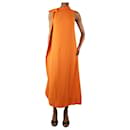 Orange sleeveless ruffle midi dress - size UK 6 - Valentino