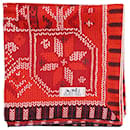 Red silk printed scarf - Hermès