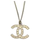 CC 09P logo classic square crystal necklace in SHW box receipt - Chanel
