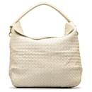 Bottega Veneta White Intrecciato Handbag