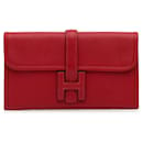 Hermes Red Swift Jige Duo Wallet - Hermès