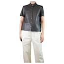 Grey short-sleeved leather shirt - size M - Autre Marque