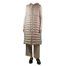 Beige sleeveless hooded puffer coat - size UK 8 - Autre Marque