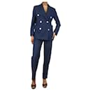 Blue double-breasted denim blazer and high-rise trousers set - size UK 6 - Max Mara