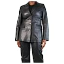 Black leather blazer - size UK 18 - Autre Marque