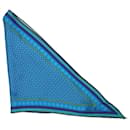 Pañuelo triangular estampado seda azul - Loro Piana