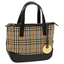 Burberrys Nova Check Hand Bag Canvas Beige Brown Auth 67068 - Autre Marque