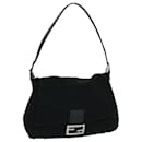 FENDI Mamma Baguette Shoulder Bag Nylon Black Auth yk10749 - Fendi