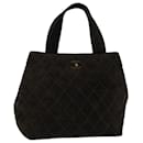 CHANEL Hand Bag Suede Brown CC Auth 67595 - Chanel