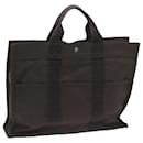 HERMES Her Line MM Tote Bag Canvas Gray Auth bs12385 - Hermès