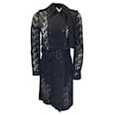 Stella McCartney Black Corded Lace Trench Coat - Autre Marque