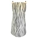 Valentino Ivory / Black Zebra Print Sleeveless Crepe Mini Dress - Autre Marque
