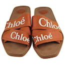 Chloe Brown Woody Slide Sandals - Chloé
