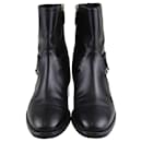 Chanel Black Leather Interlocking Cc Boots