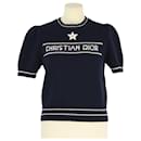 Suéter de manga curta azul escuro Christian Dior