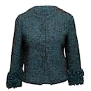 Blaugrüne und braune Jacke aus Woll- und Mohairmischung von Marni, Größe IT  44