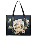 Blue Gucci upperr Denim Embroidered Tote