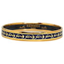 Blue Hermes Narrow Enamel Bangle Costume Bracelet - Hermès