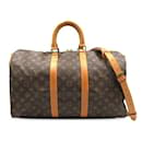 Brown Louis Vuitton Monogram Keepall Bandouliere 45 Travel bag