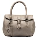 Gray Fendi Selleria Linda Leather Handbag