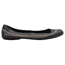 Tamanho de sapatilhas de couro preto Gucci 39