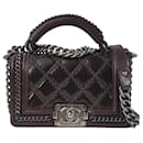 Red Chanel Small calf leather Boy Top Handle Satchel