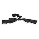 Black Chanel Silk CC Bow Scrunchie