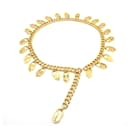 Gold Chanel Padlock Charm Chain Link Belt