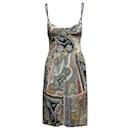 Mehrfarbiges ärmelloses Kleid mit Paisleymuster von Etro, Größe IT 42