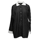 Black & White Issey Miyake Pleated Long Sleeve Top Size US M/l