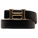Black Hermes Constance Reversible Belt - Hermès