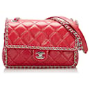 Red Chanel Crumpled Chain All Over Flap