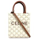 Weiße vertikale Cabas-Umhängetasche „Mini Triomphe“ von Celine - Céline
