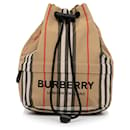 Bolsa marrom Burberry Phoebe Icon Stripe Nylon com cordão