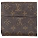 Cartera plegable con monograma Louis Vuitton marrón