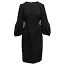 Schwarzes Kleid aus Schurwolle von Carolina Herrera, Größe US 10