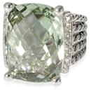 Anel de diamante David Yurman Wheaton Prasiolite em prata esterlina verde 0.2 ctw