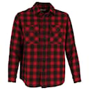 Celine Homme Checked Flannel Shirt in Red Wool - Céline