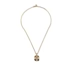 Vintage Gold Metal CD Square Pendant Chain Necklace - Christian Dior