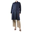 Blue linen buttoned coat - size UK 10 - Autre Marque