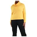 Suéter canelado amarelo com gola alta - tamanho L - Eric Bompard