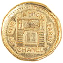 Chanel Gold 31 Rue Cambon Hammered Medallion Brooch