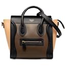 Celine Brown Nano Luggage Tricolor Tote - Céline