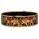 Bracelet large en émail Hermes Brown Babylon Lions - Hermès