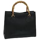 GUCCI Bamboo Hand Bag Leather Black 002 123 0260 Auth bs12400 - Gucci