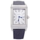 Jaeger-Lecoultre watch, "Reverso Duetto", in white gold and diamonds. - Jaeger Lecoultre