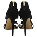 Salvatore Ferragamo Elegant Black High Heeled Sandals - Bow And Zipper At The Back