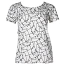 Cremefarbenes und graues „Tresor de Medor“-Mikro-T-Shirt von Hermès
