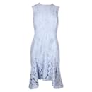 Contemporary Designer Cornflower Blue Melody Lace Flare Dress - Autre Marque